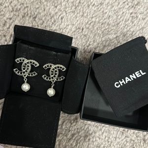 Chanel Pearl Drop Earrings